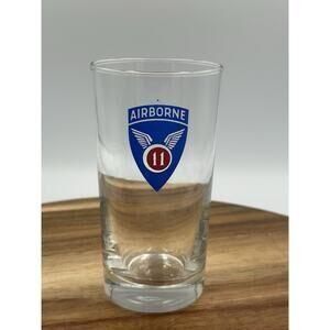 11th Airborne Division Drinking Glass Military Clear Tumbler 6” Tall USAF Army